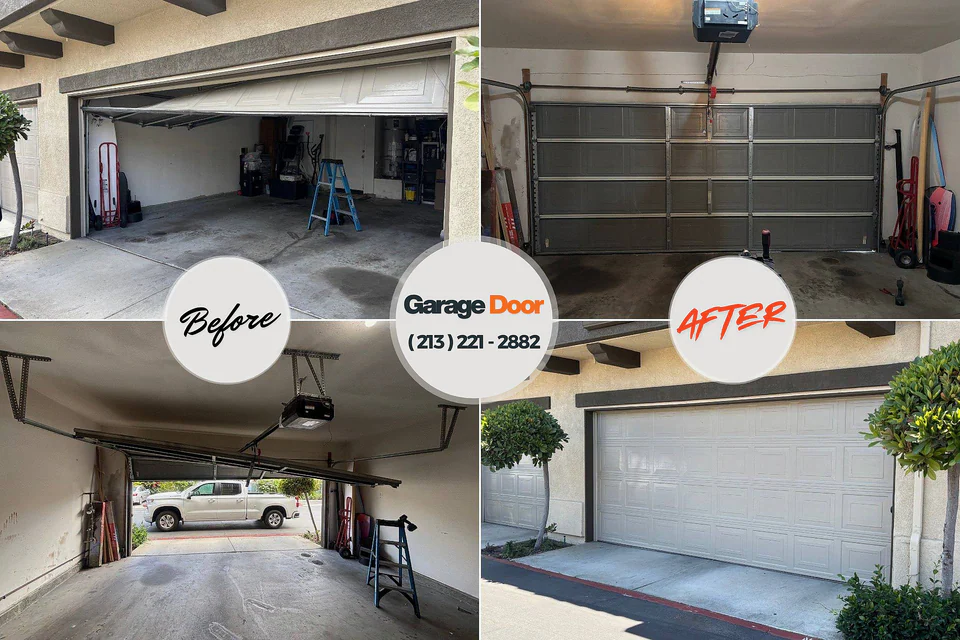 Before and after: garage door repair Platte County